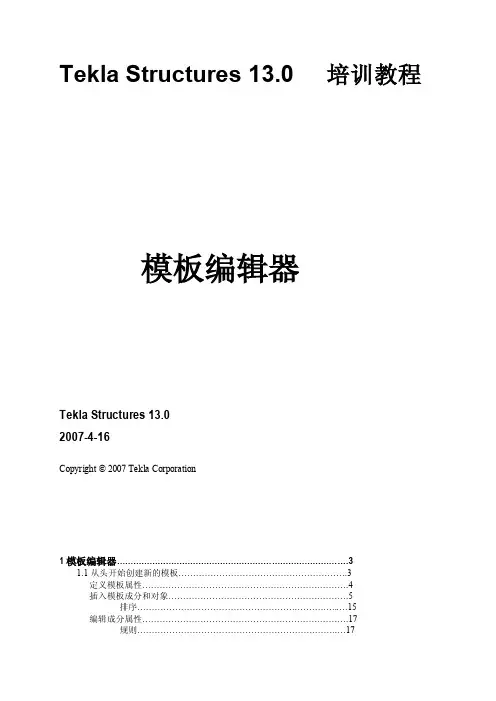 TeklaStructures模板编辑器[整理版]