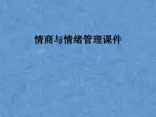 情商与情绪管理课件