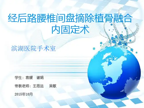 经后路腰椎腰椎间盘摘除植骨融合内固定术ppt课件