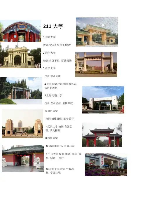 正  百所院校校大门和校训