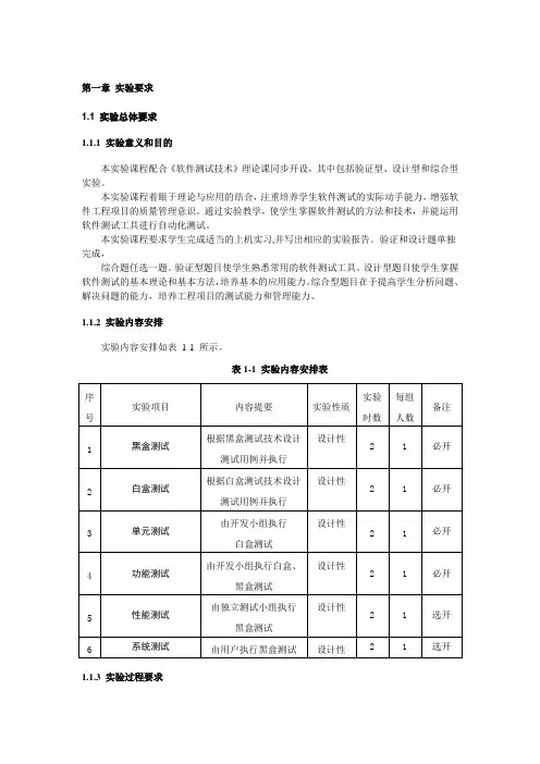软件测试实验指导书