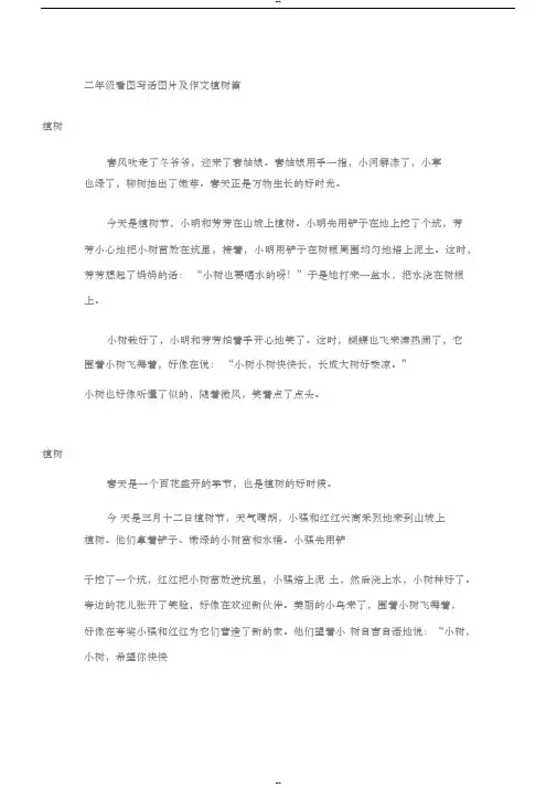 二年级语文看图写话(植树篇)