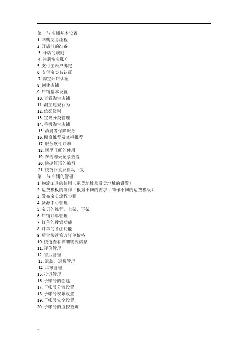 电商培训课程表