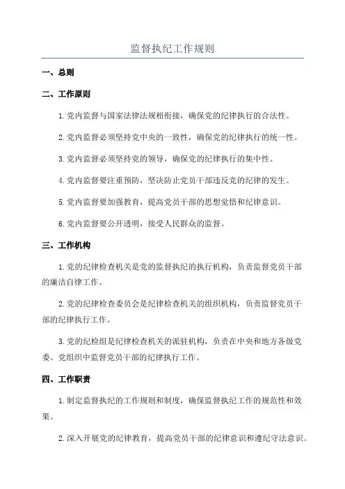 监督执纪工作规则