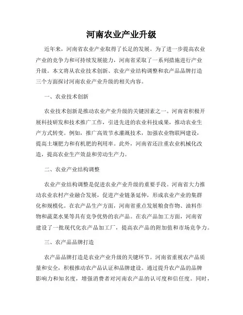河南农业产业升级