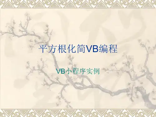 平方根化简VB编程
