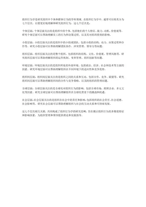 组织行为学七层
