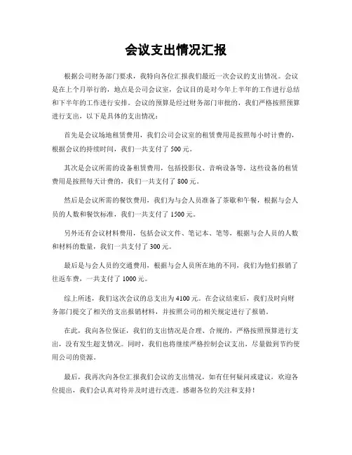 会议支出情况汇报