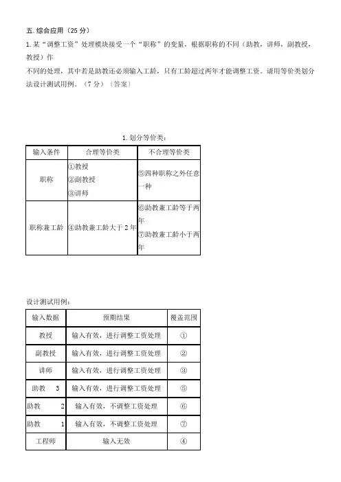2013年软件工程综合题