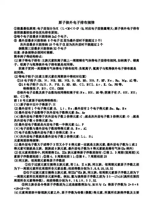 核外电子排布规律总结
