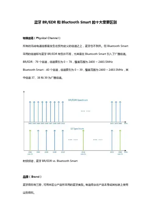 蓝牙BREDR和Bluetooth Smart的十大重要区别