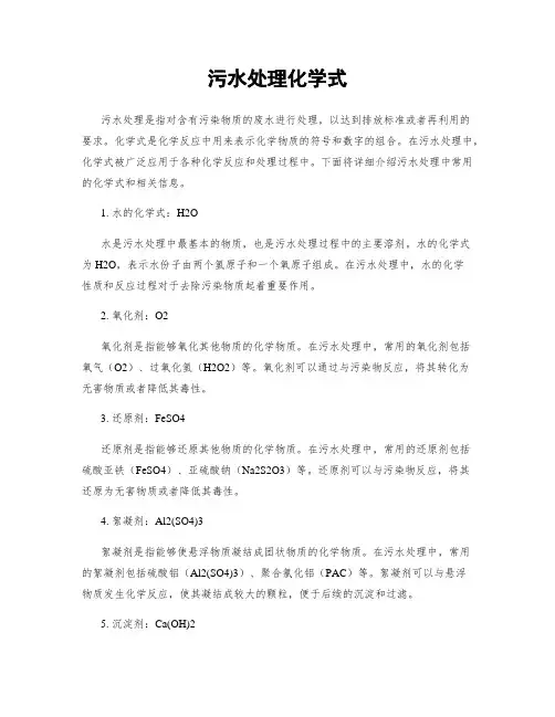 污水处理化学式