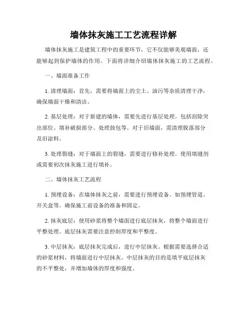 墙体抹灰施工工艺流程详解