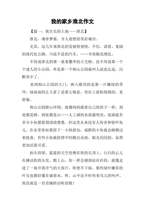 我的家乡淮北作文