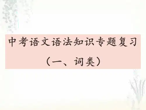 初中语文词类与语法(完整版,讲解+练习+答案)