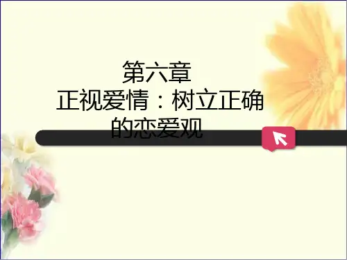大学生心理健康教育 第六章  正视爱情：树立正确的恋爱观