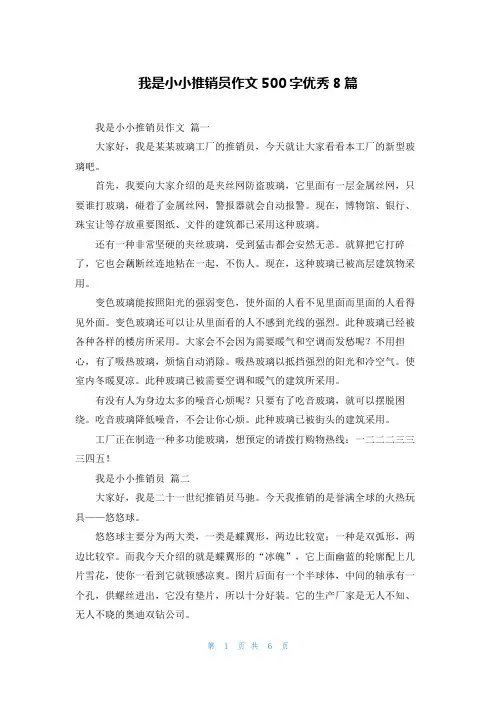 我是小小推销员作文500字优秀8篇