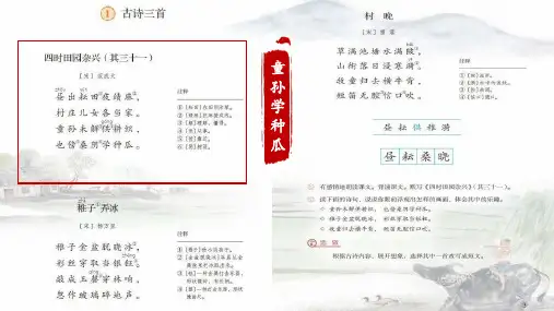 部编版五年级下册第一单元古诗三首《稚子弄冰》优秀公开课课件