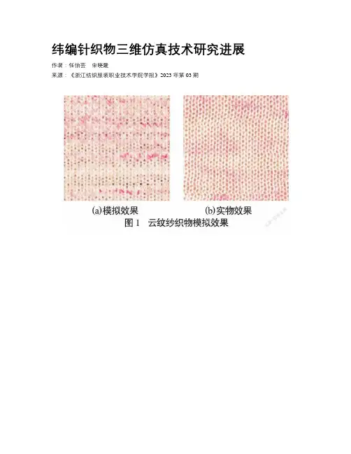 纬编针织物三维仿真技术研究进展