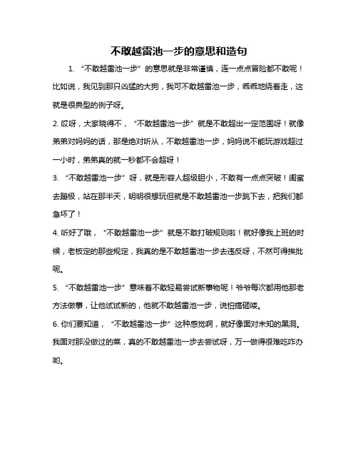 不敢越雷池一步的意思和造句