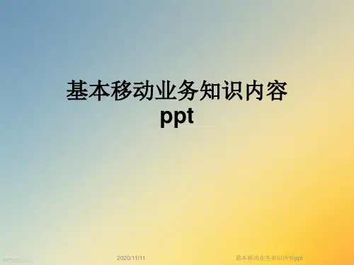 基本移动业务知识内容ppt