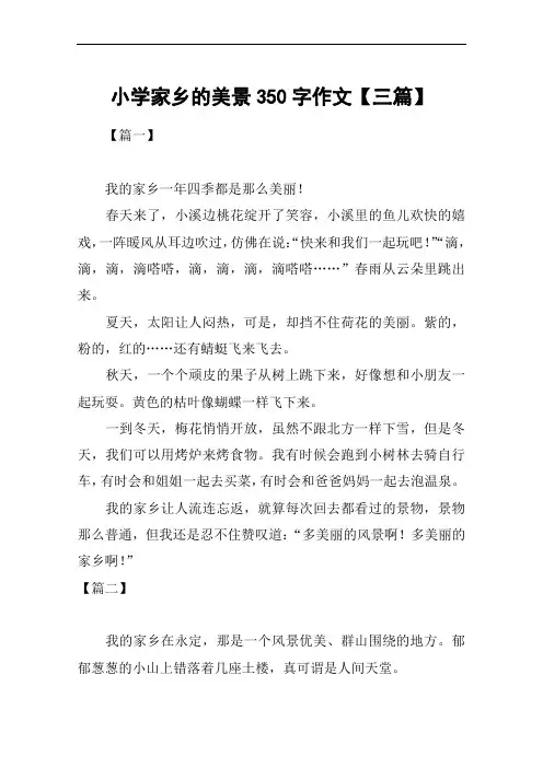 小学家乡的美景350字作文【三篇】