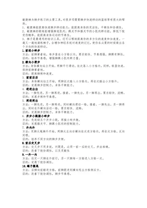 绳梯训练方法