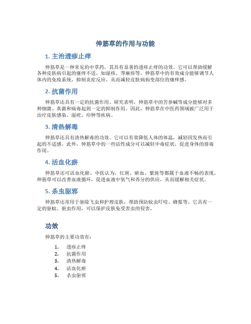 伸筋草的作用与功能主治与用量
