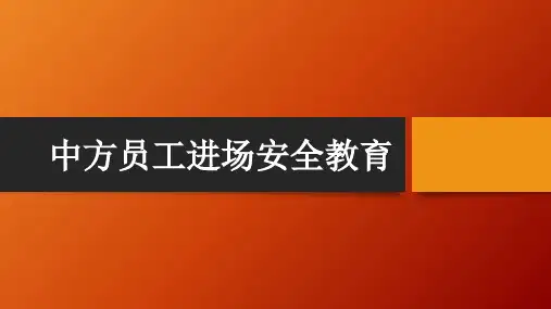 境外外派中方人员进场安全教育