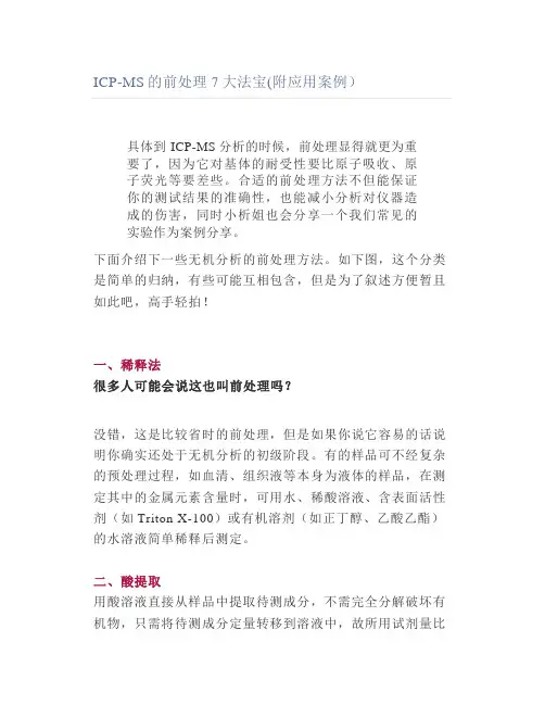 ICPMS的前处理7大法宝附应用案例)