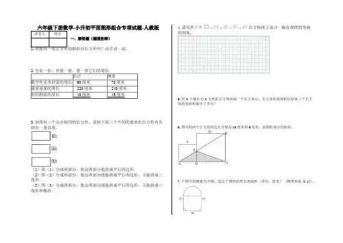 六年级下册数学-小升初平面图形组合专项试题-s7-人教版