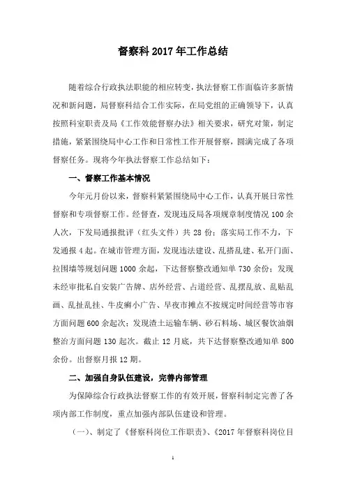 督察工作总结