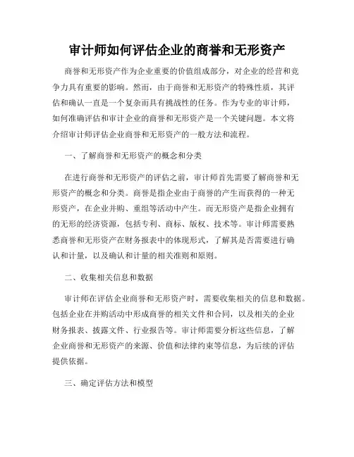 审计师如何评估企业的商誉和无形资产