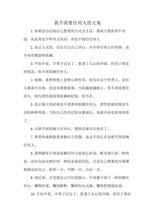 我不需要任何人的文案