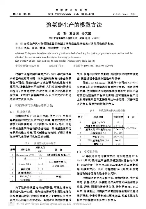 座椅发泡工艺