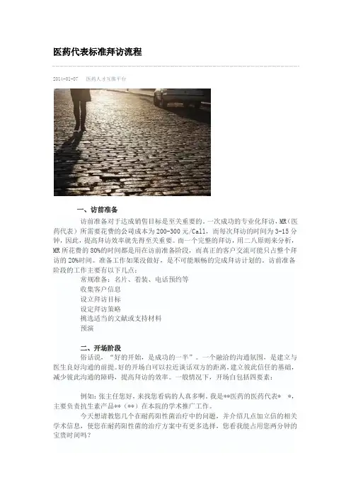 医药代表标准拜访流程