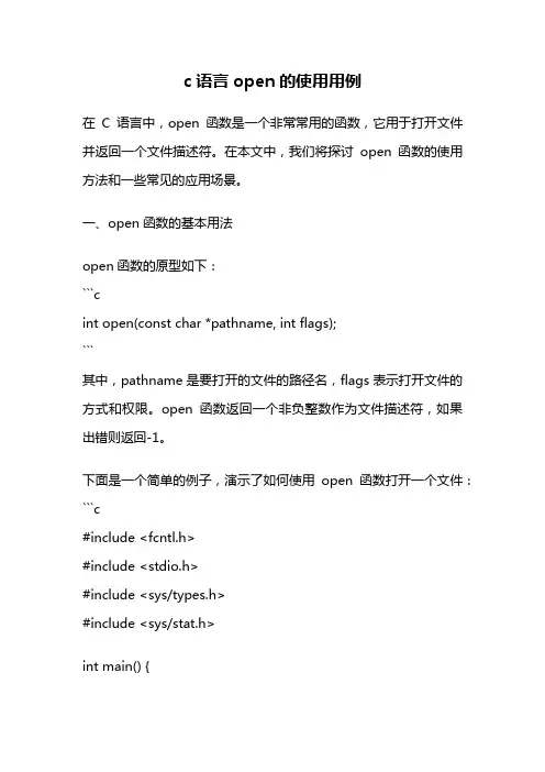 c语言open的使用用例