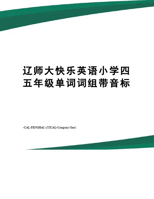 辽师大快乐英语小学四五年级单词词组带音标