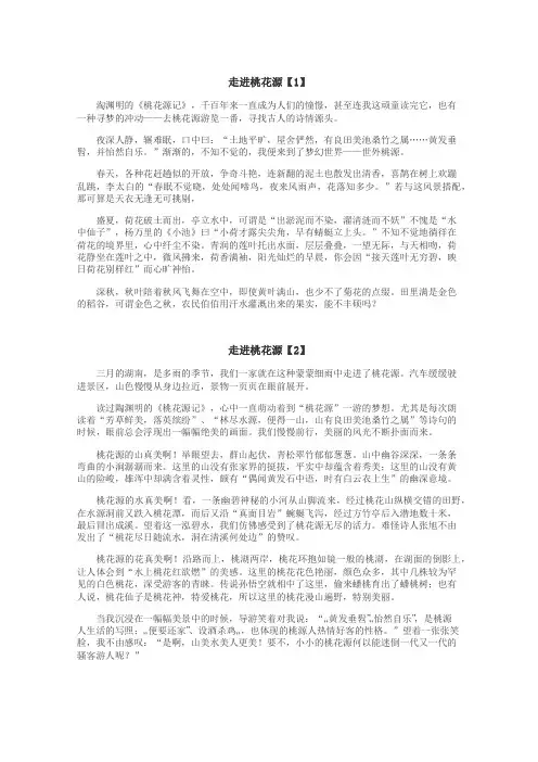 走进桃花源作文
