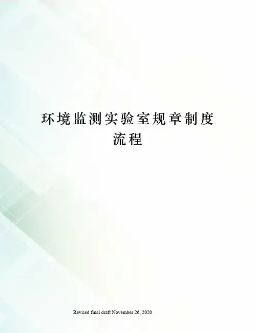 环境监测实验室规章制度流程