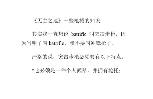 《无主之地》一些枪械的知识