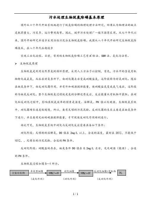 污水处理工艺脱氮除磷基本原理
