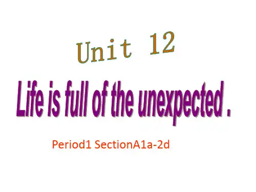 九年级英语全册 Unit 12 Life is full of the unexpec