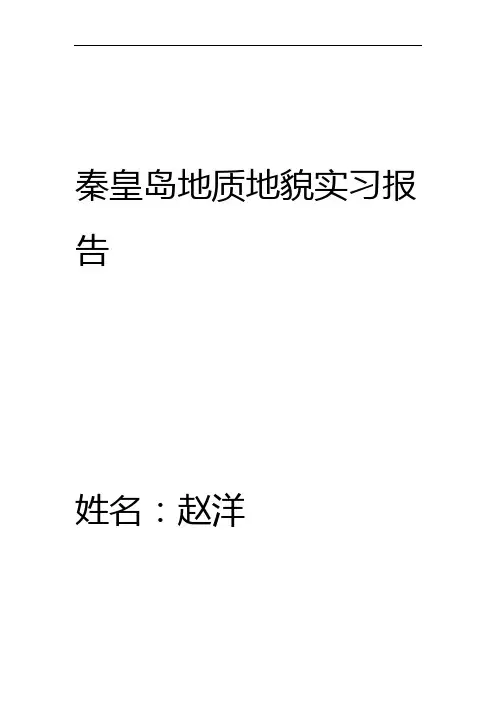 秦皇岛地质地貌实习报告