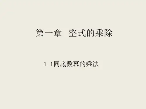 北师大数学七年级下册课件：1.1同底数幂的乘法