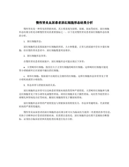慢性肾炎血尿患者尿红细胞形态结果分析