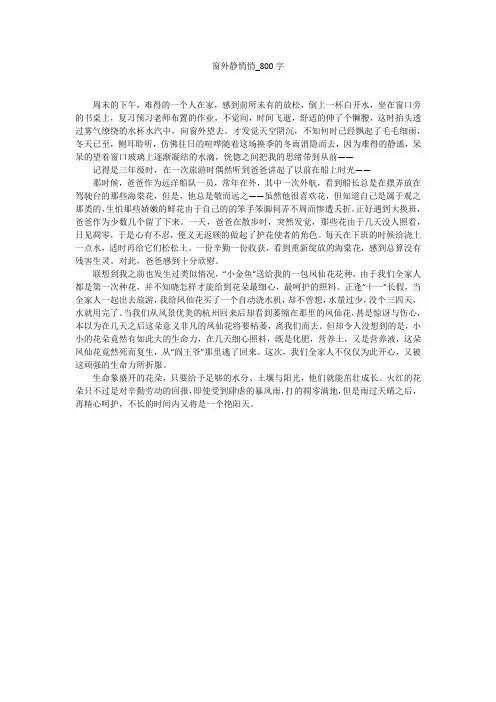 窗外静悄悄(800字作文)