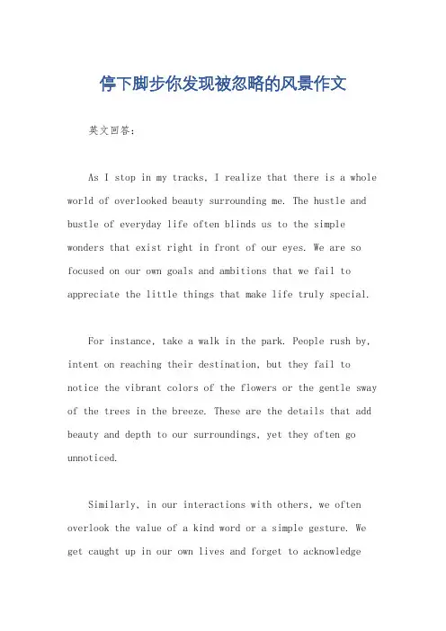 停下脚步你发现被忽略的风景作文