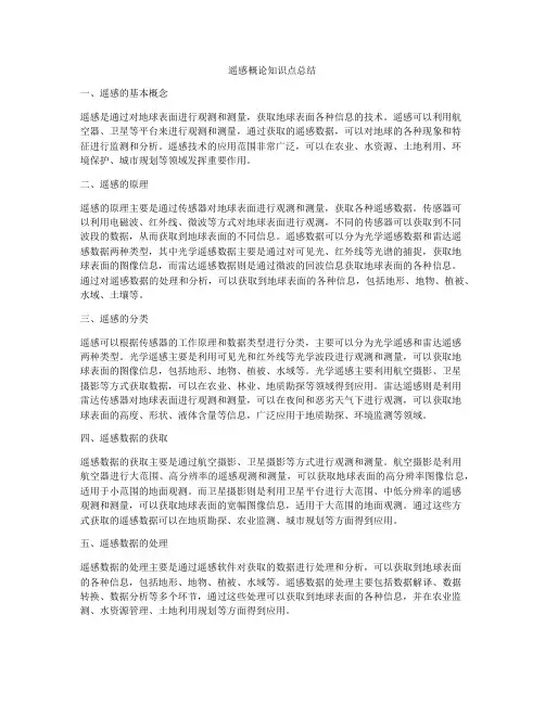 遥感概论知识点总结
