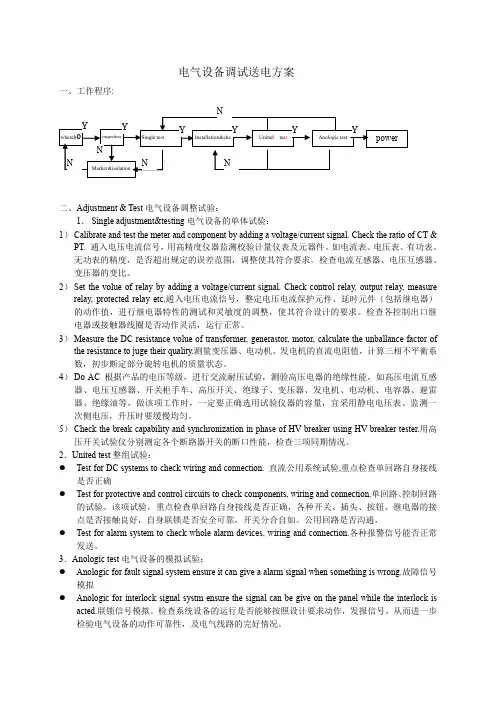 电气设备调试送电方案(中英)